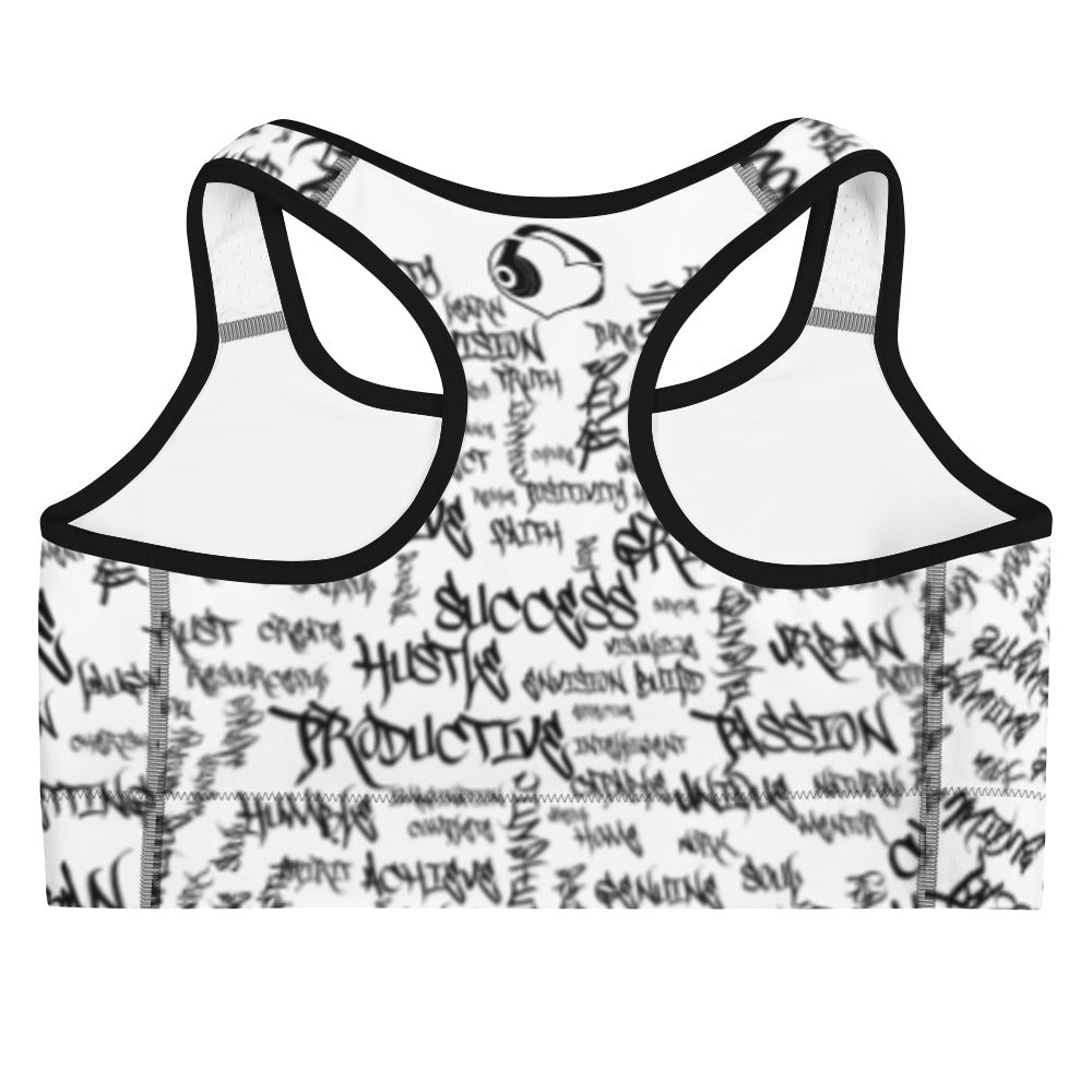 Positive graffiti Sports bra