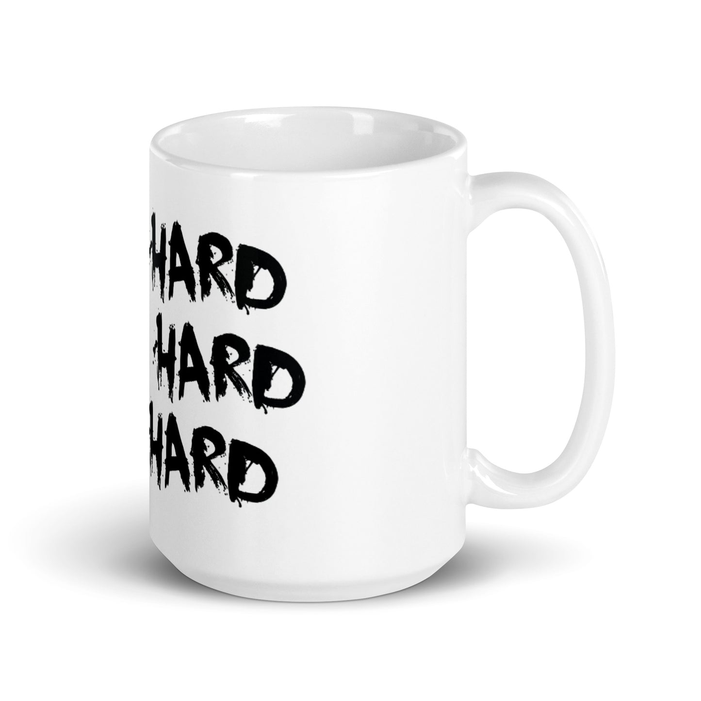 Love, Work, Play Hard - White glossy mug
