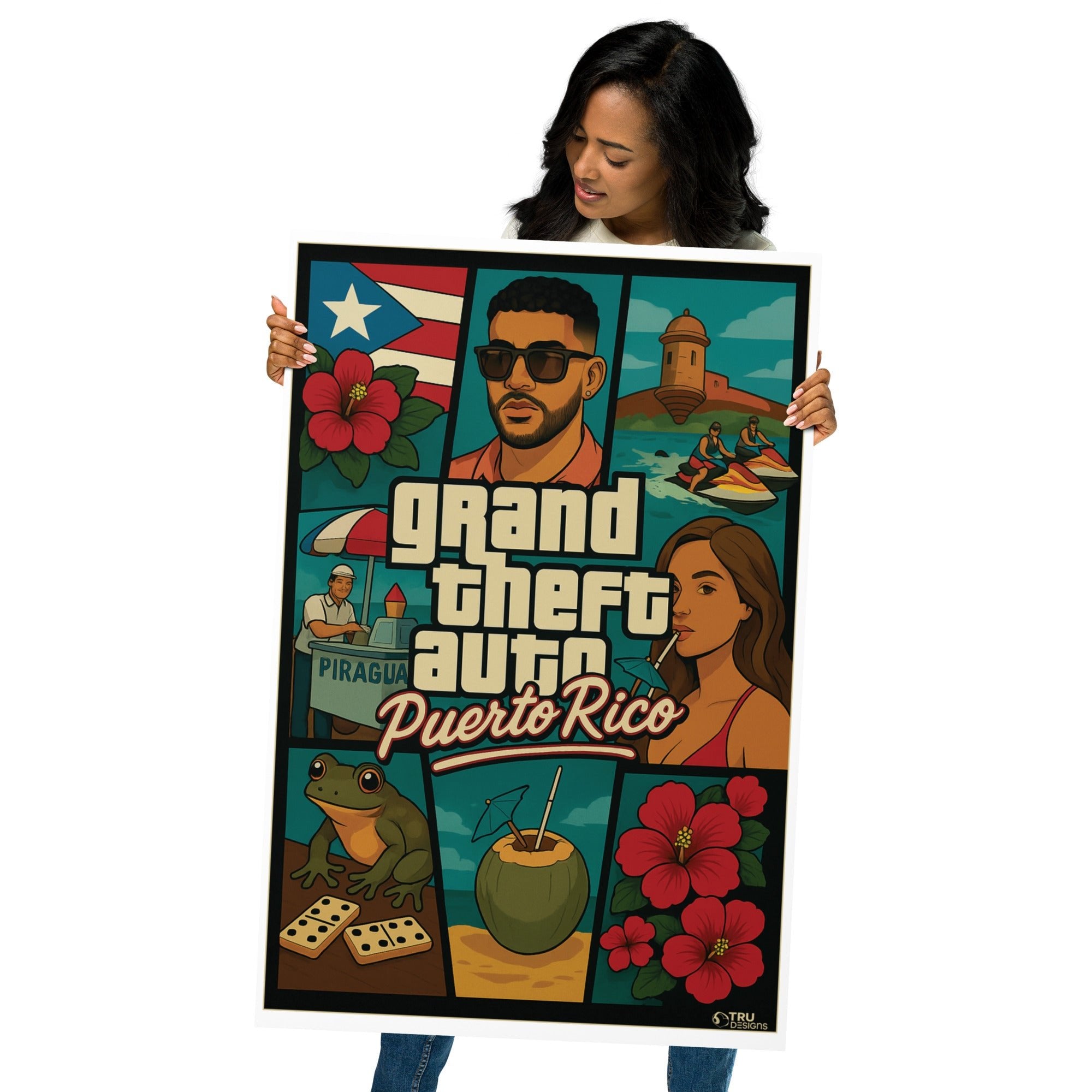 GTA Puerto Rico Photo paper poster - Merchandise by trudesigns.shop