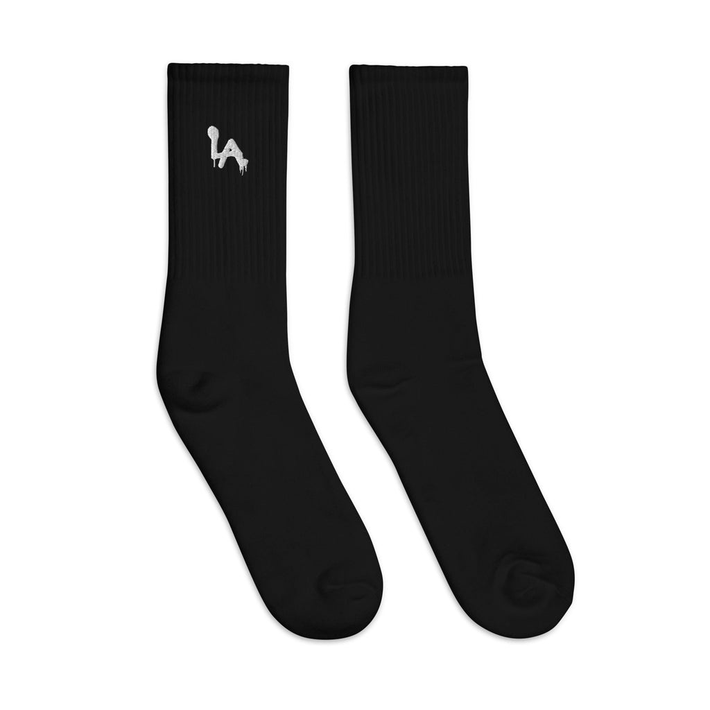 LA Drip Embroidered socks - socks by trudesigns.shop