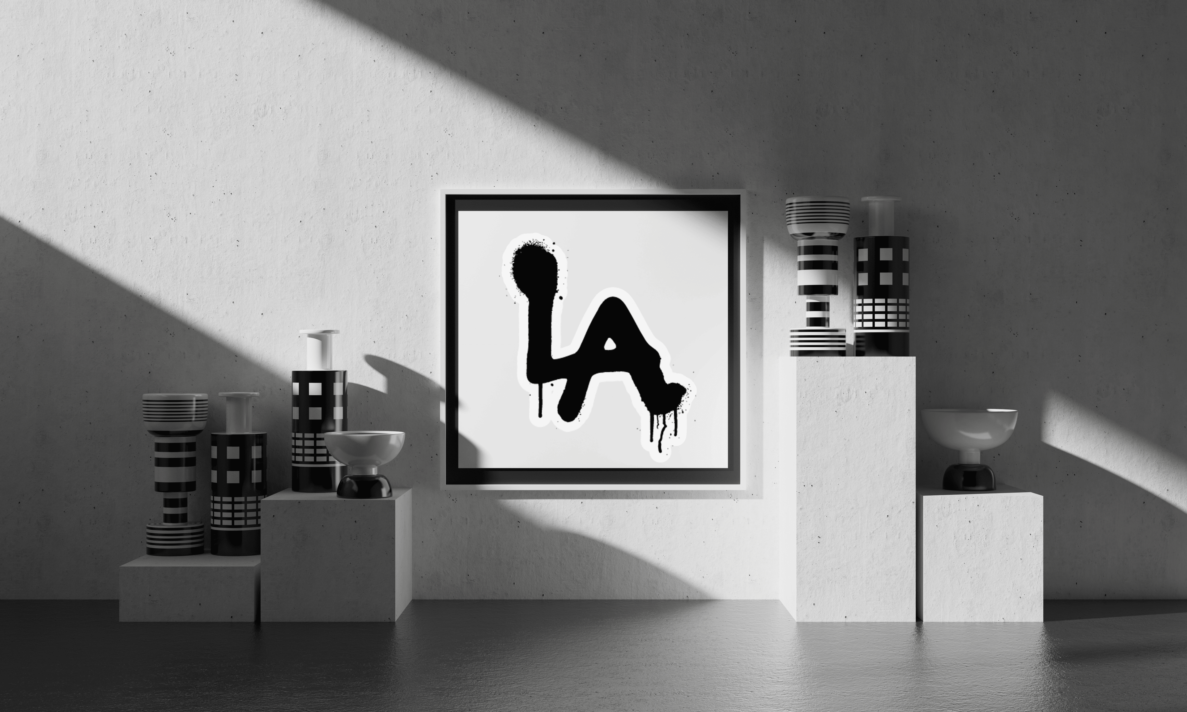 LA Spray paint - Framed poster - Art Work by trudesigns.shop
