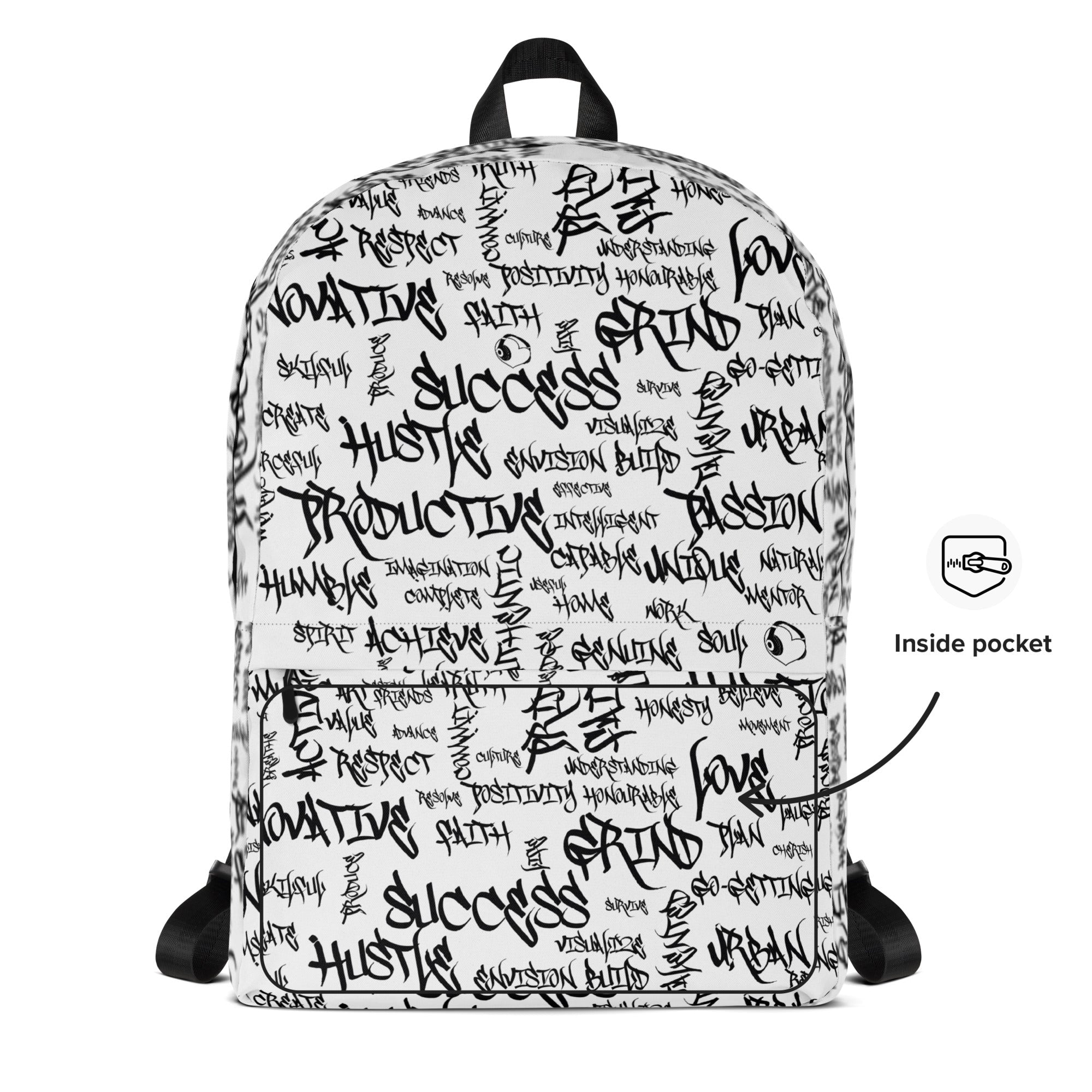 Manifest Your Hustle Graffiti Backpack - by trudesigns.shop