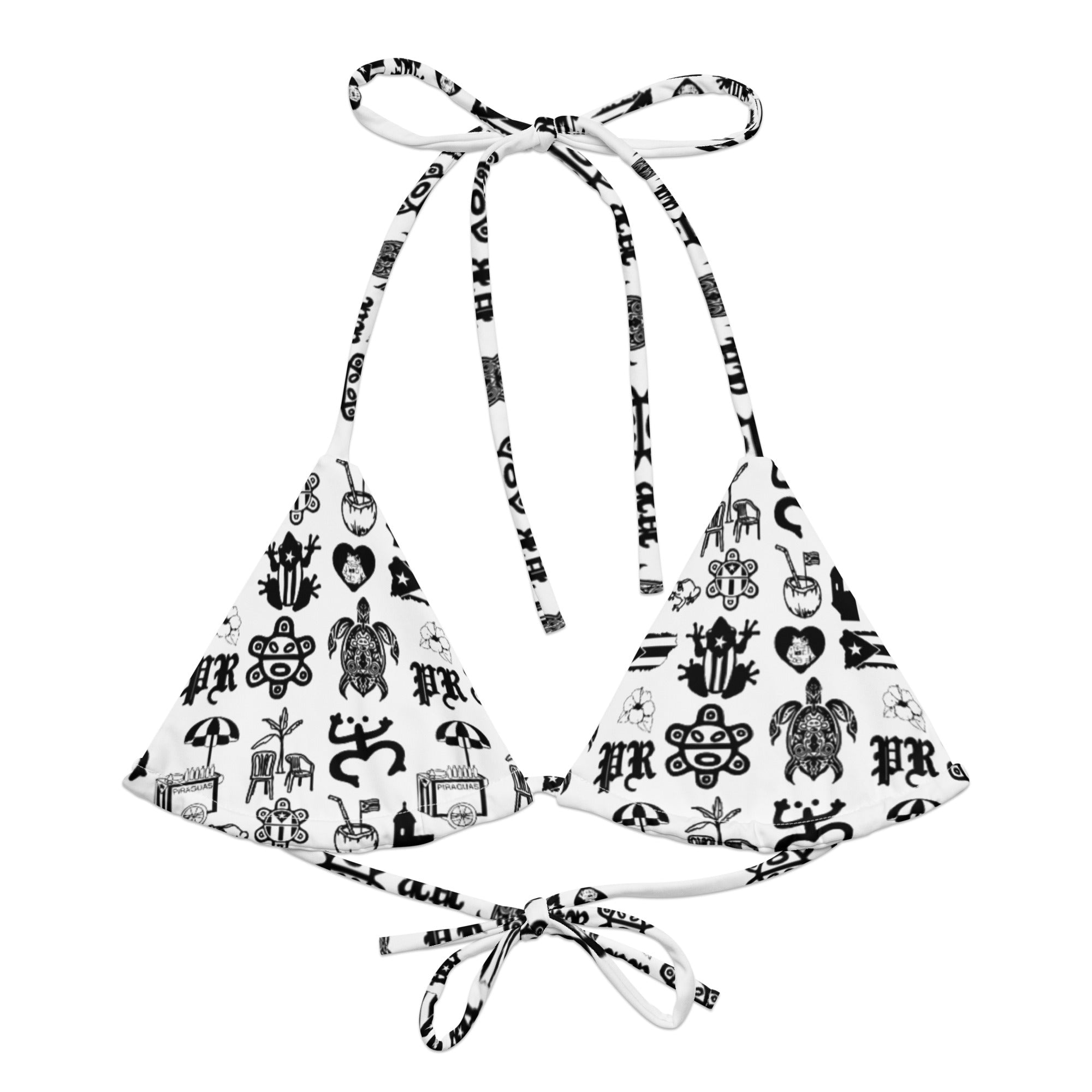 Puerto Rico Isla Vibes String Bikini Top - by trudesigns.shop