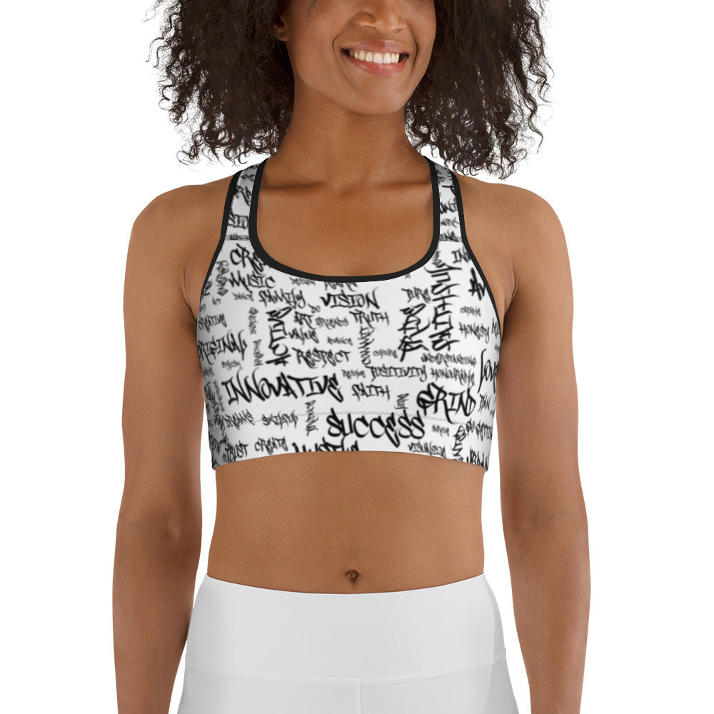 Positive graffiti Sports bra