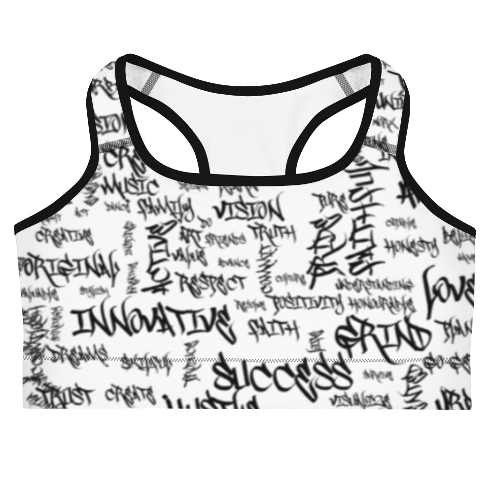Positive graffiti Sports bra