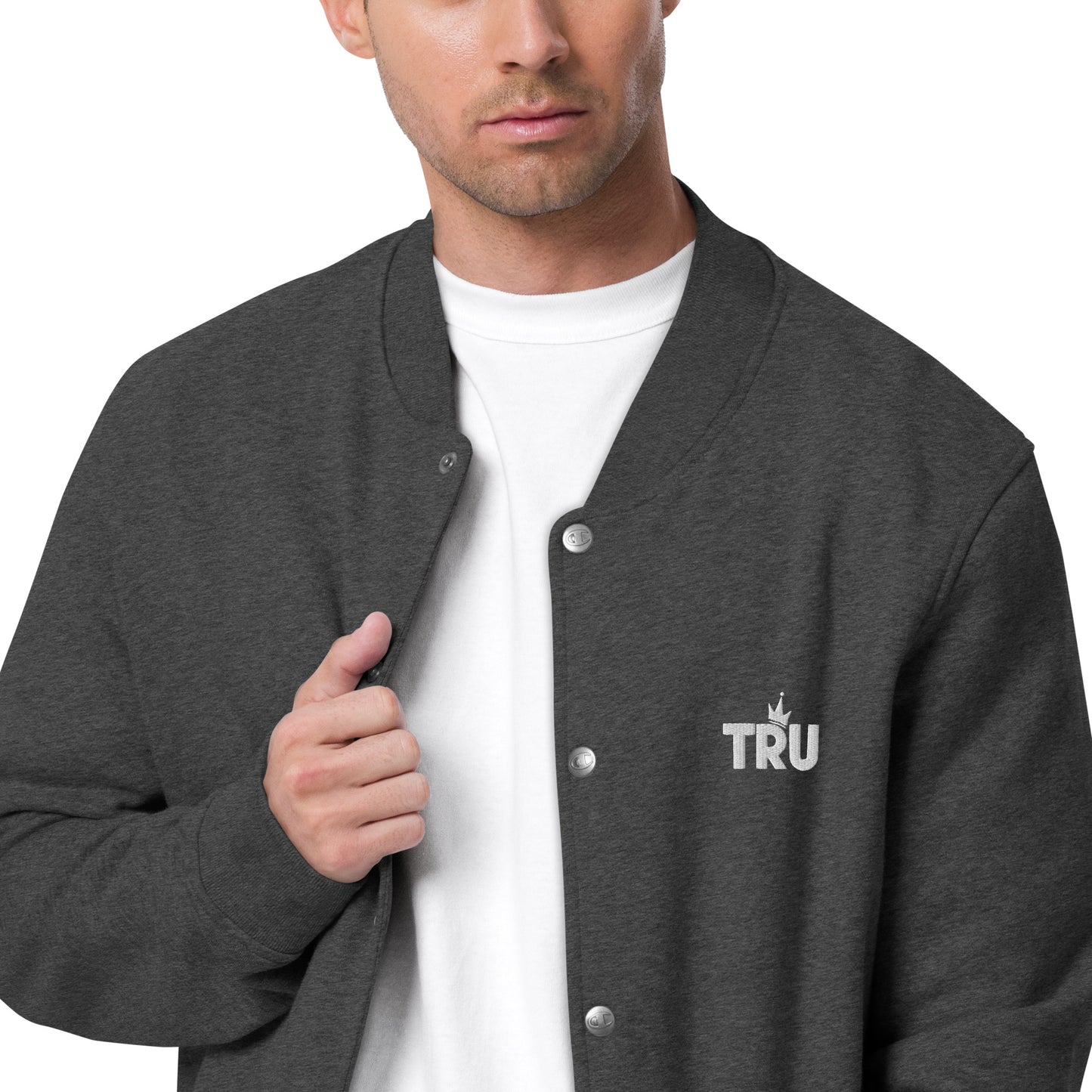 Tru Crown Embroidered Champion Bomber Jacket