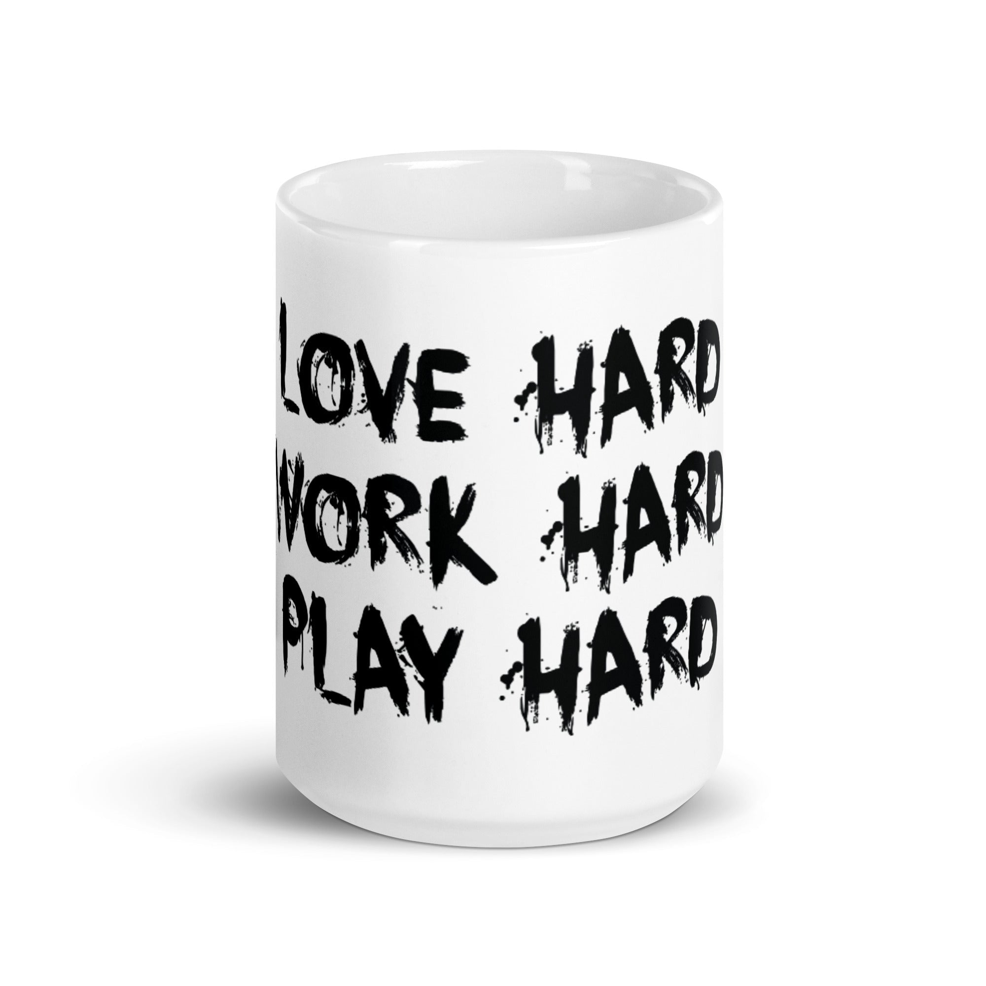 Love, Work, Play Hard - Ceramic Mug - Merchandise by trudesigns.shop